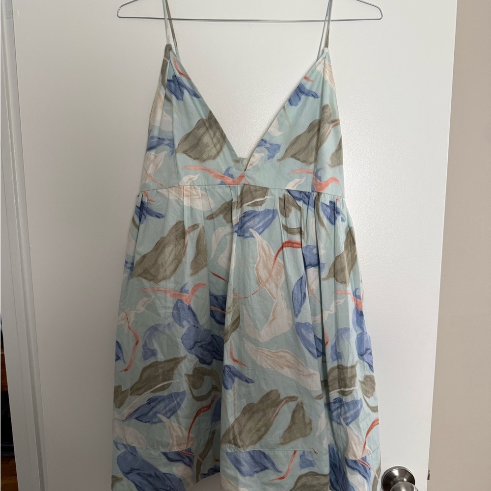Abercrombie & Fitch Floral Blue and Gray Spaghetti Strap Dress